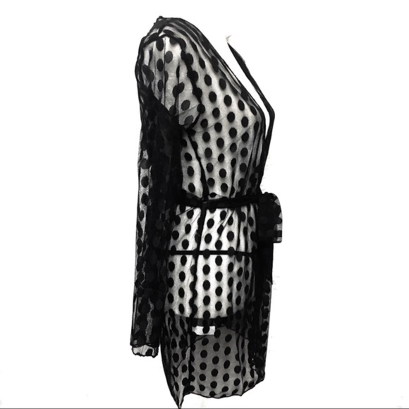 Poshmark @thegreycat Other - Savvy Sexy Set Lace Polka Dot Kimono Wrap Lingerie